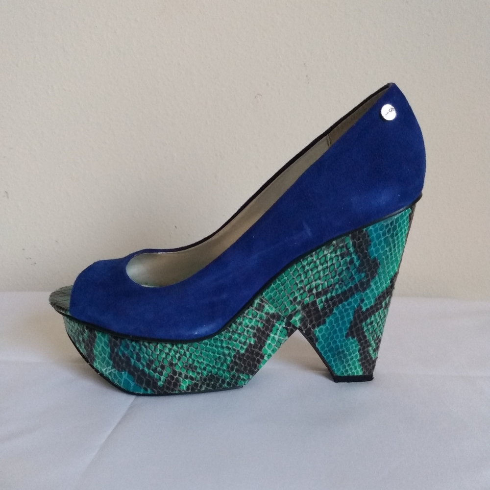 Calvin Klein peep toe pumps